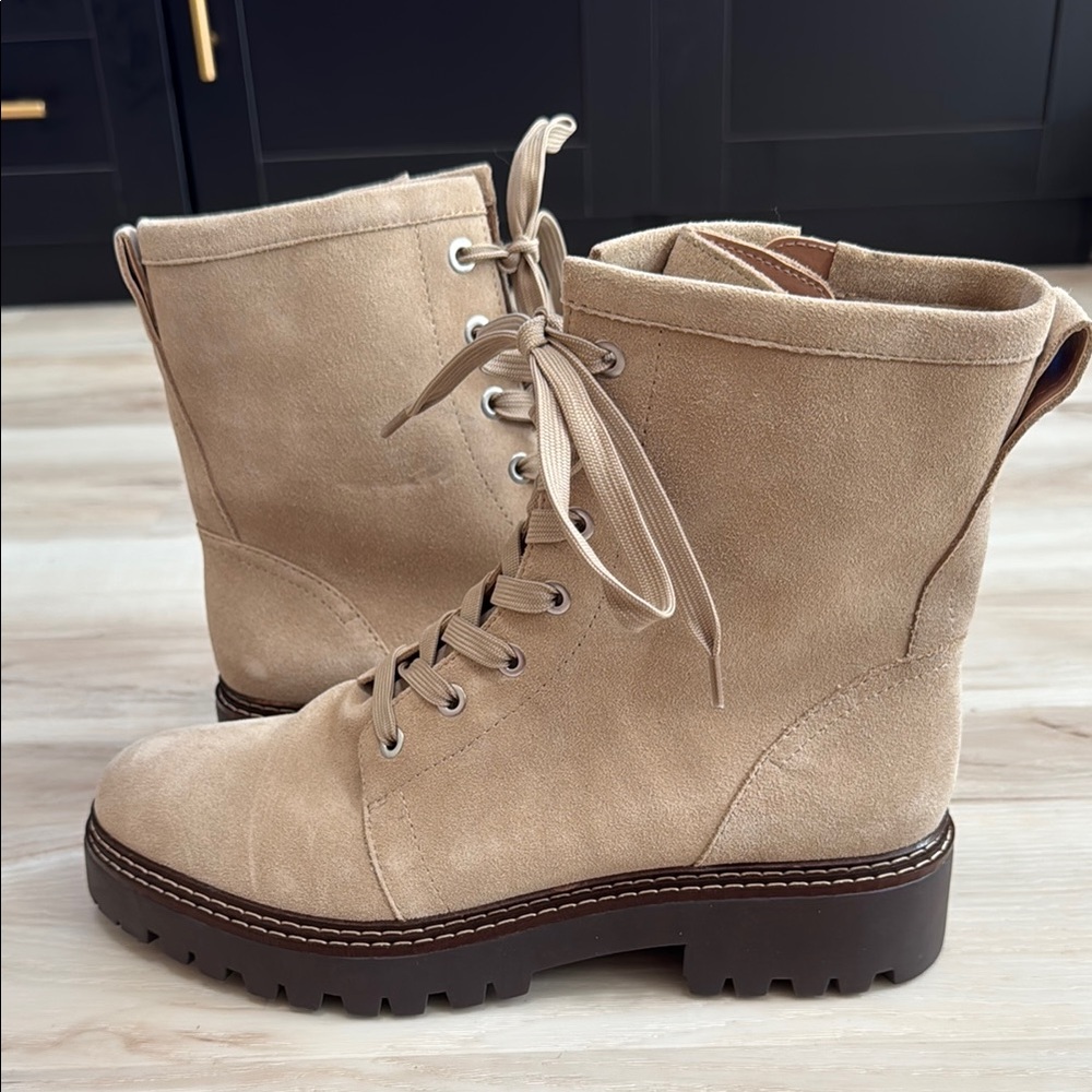 Nordstrom Waterproof Suede Combat Hiking Boots Tan Women’s 9